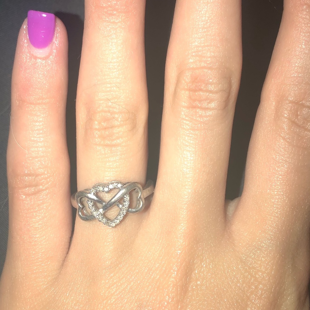 Infinity heart diamond ring